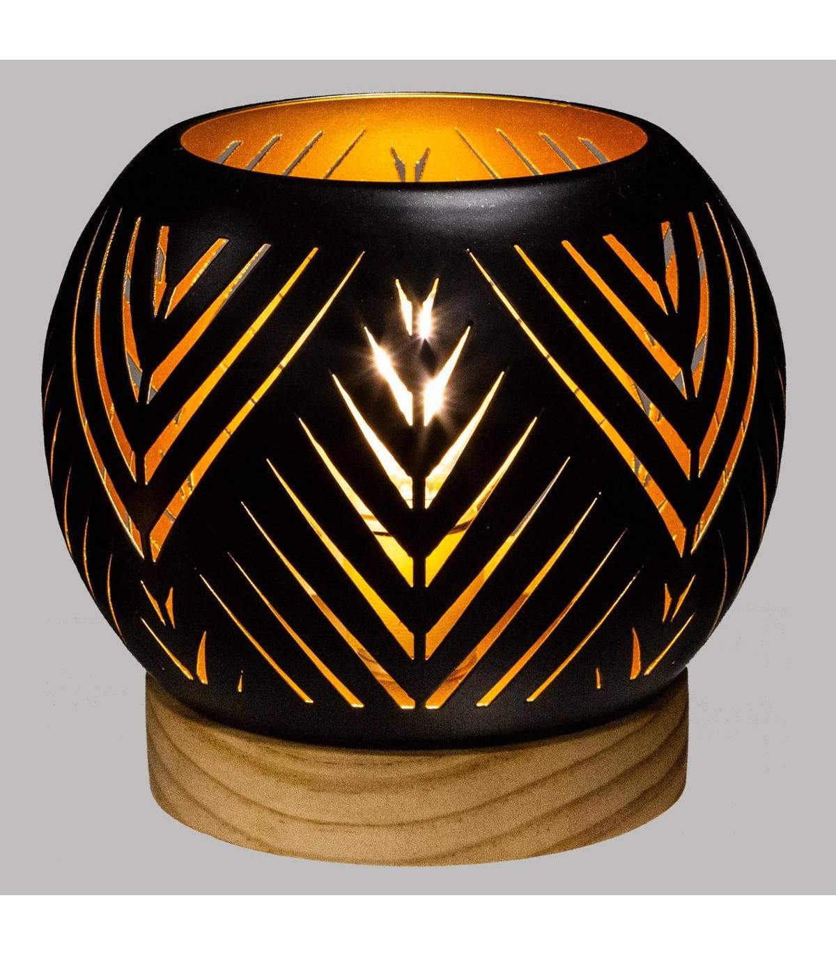 Photophore Boule LED en Bois et Métal - Imagen 2