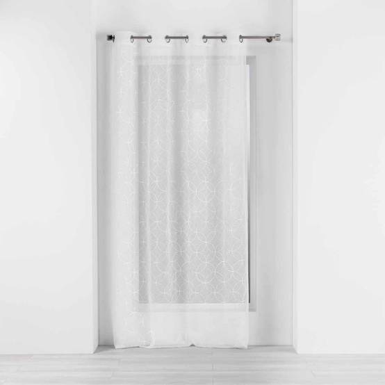 Rideau Voilage à Œillets "Olympia" 140x240cm Blanc - Image 1