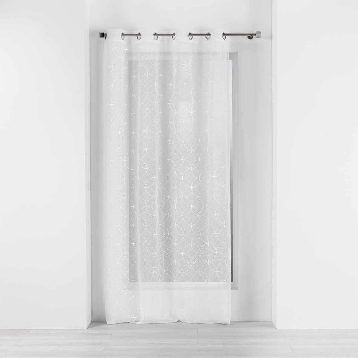 Rideau Voilage à Œillets "Olympia" 140x240cm Blanc - Image 1
