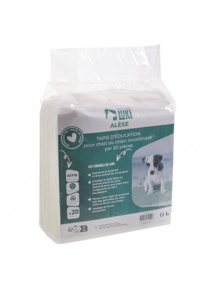 Tapis d'education - tres absorbant BLANC taille 60x45CM - Mon Ami Luki - Image 1