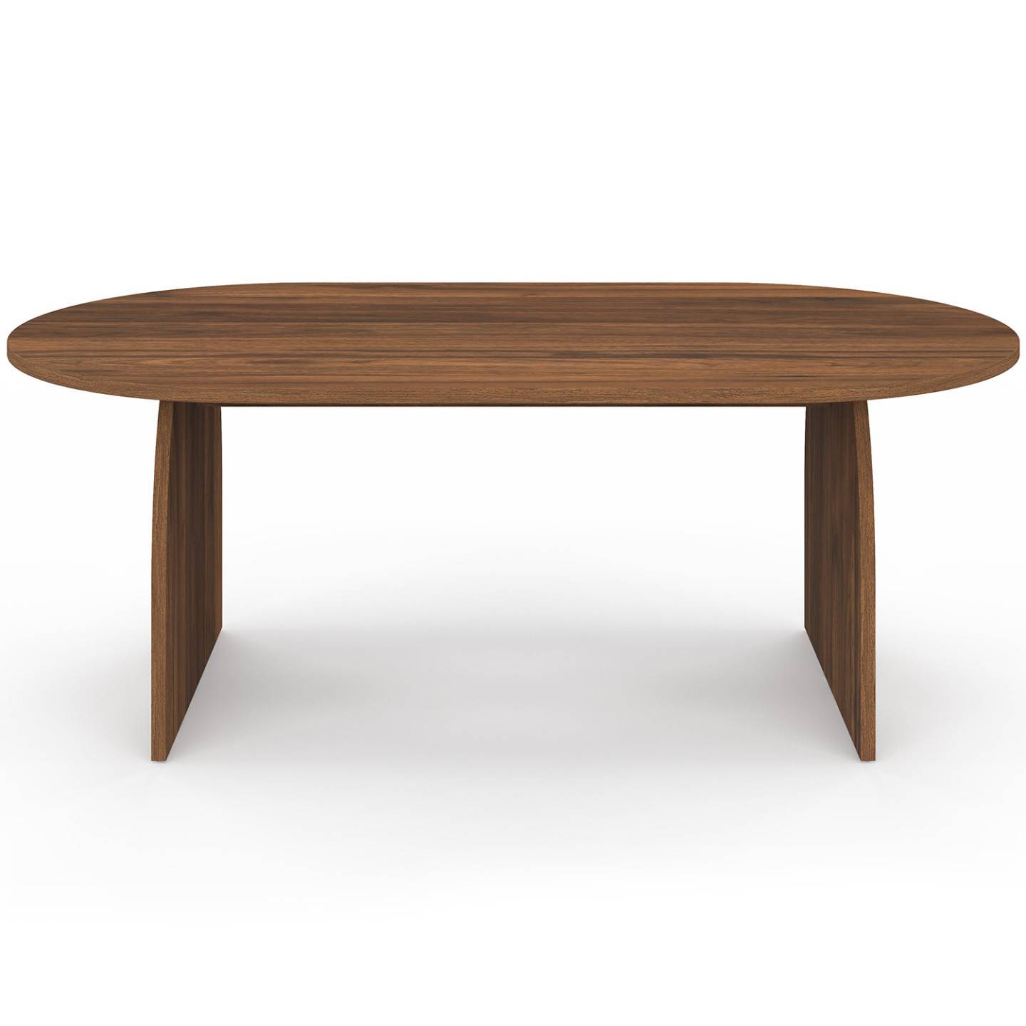 Table basse japandi ovale EDITH 110 cm bois effet noyer - Image 3