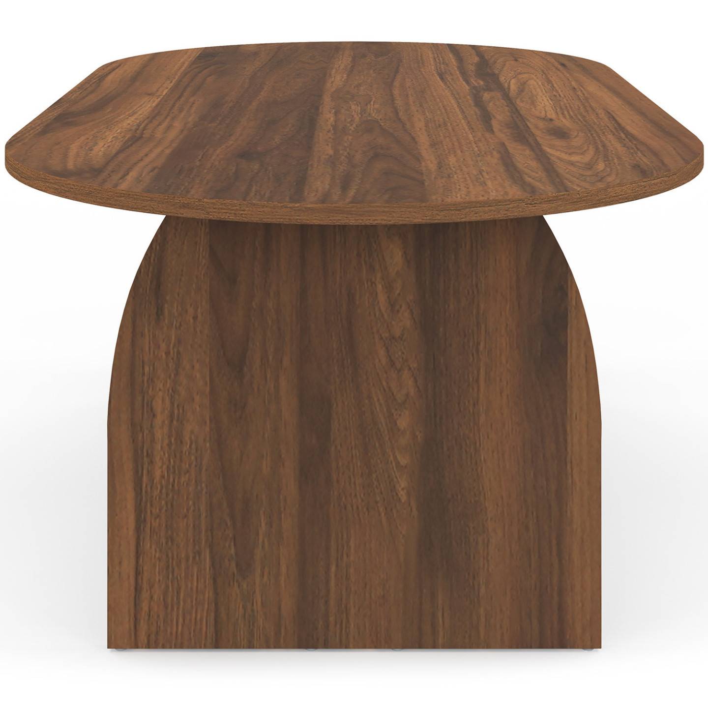 Table basse japandi ovale EDITH 110 cm bois effet noyer - Image 5