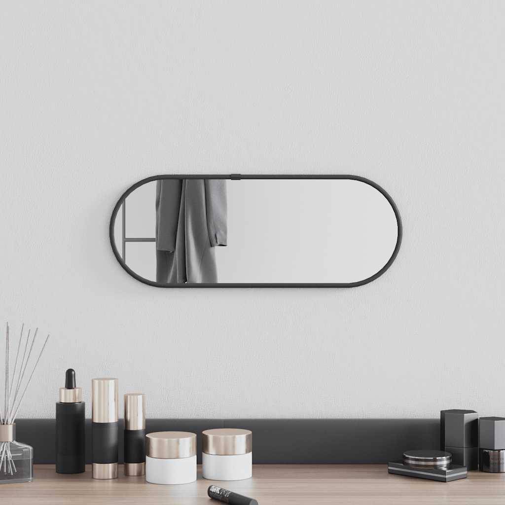 Maison Chic - Miroir mural - Miroir décoratif Noir 40x15 cm Ovale - Image 2
