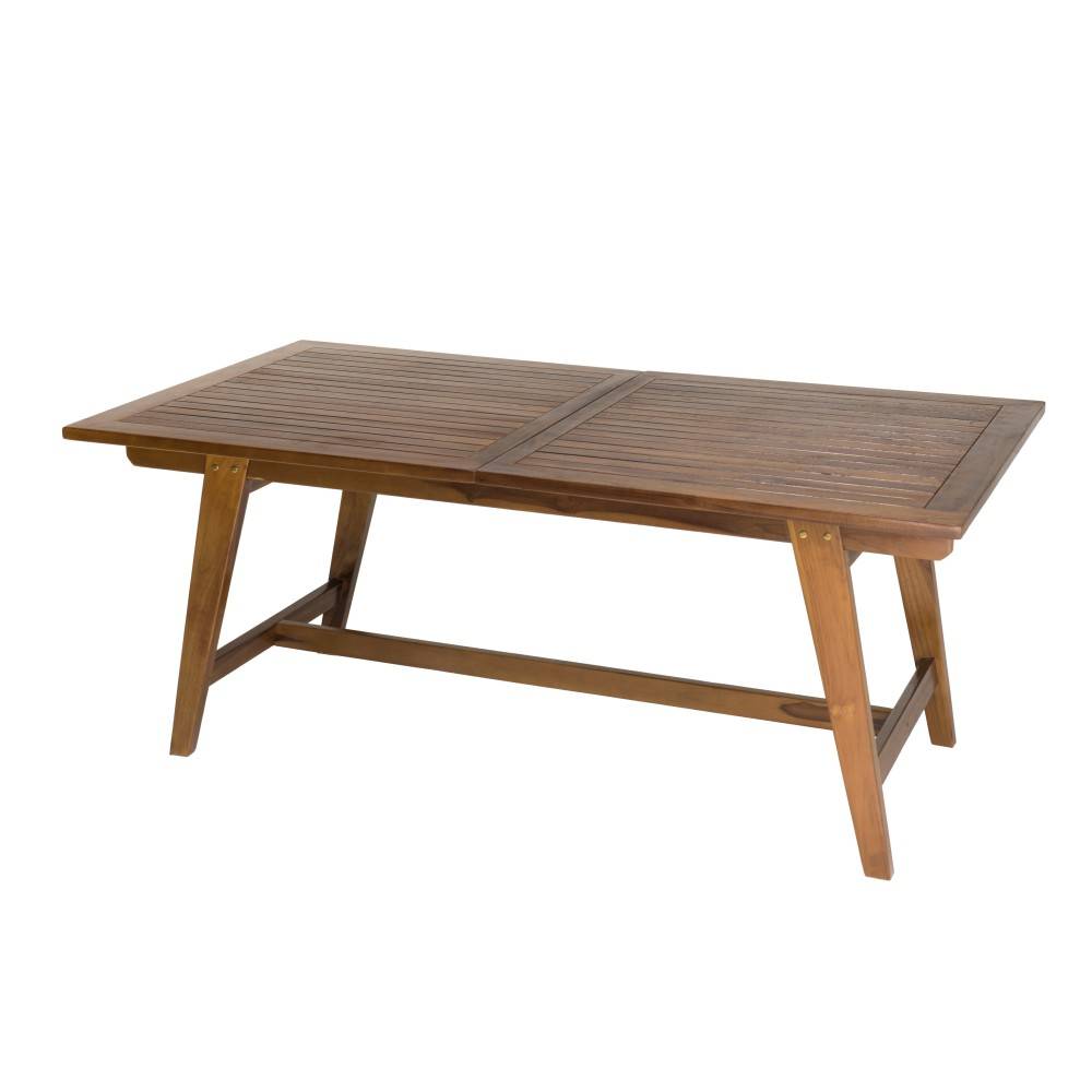 Macabane - MAEVA - Table de jardin rect. scandi ext. 180/240cm bois teck huilé - Imagen 1