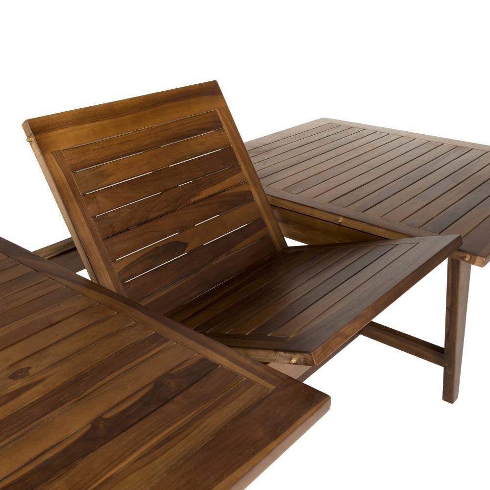 Macabane - MAEVA - Table de jardin rect. scandi ext. 180/240cm bois teck huilé - Imagen 4