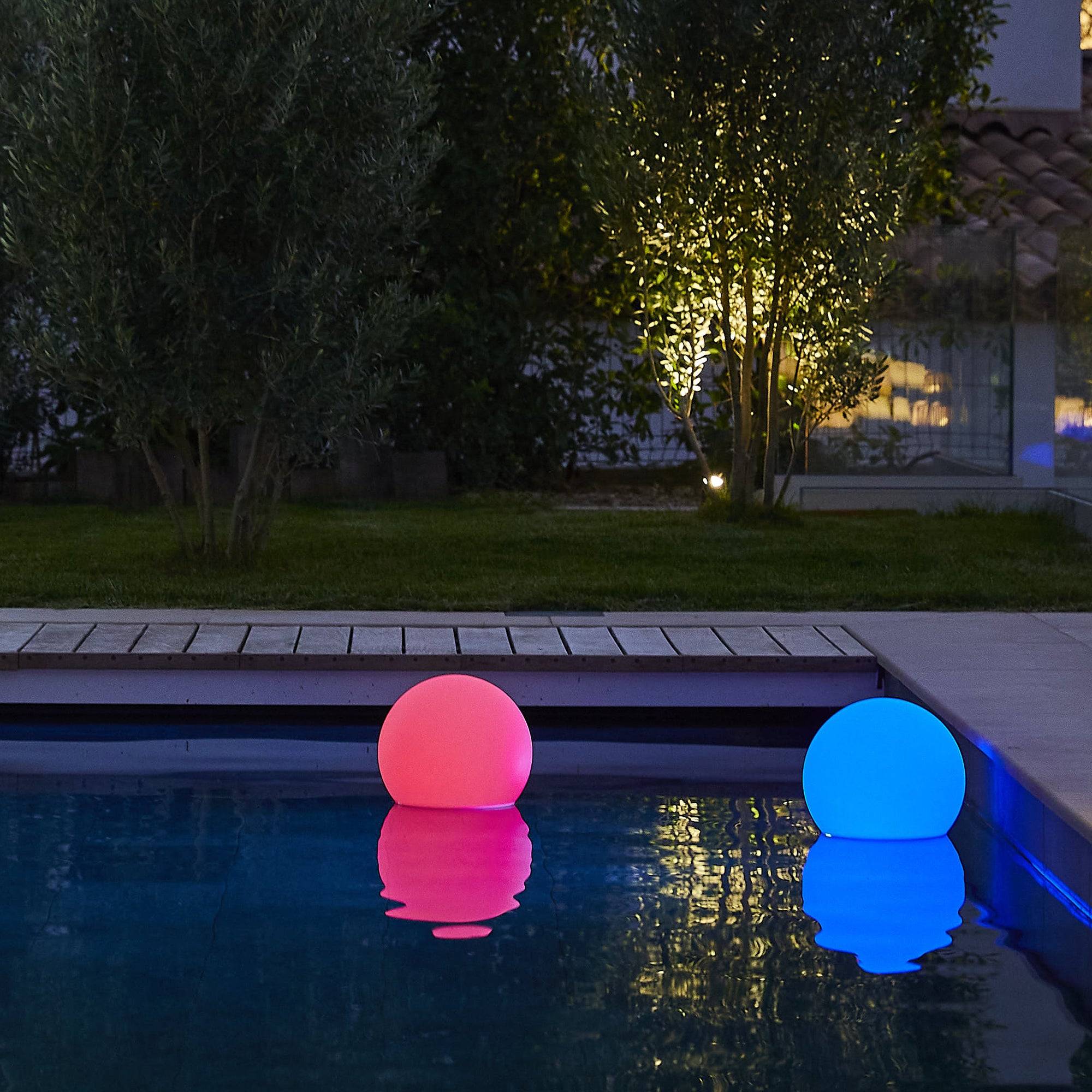 Lumisky - 2 Boules lumineuses sans fil flottantes BOBBY D30cm - Imagen 2