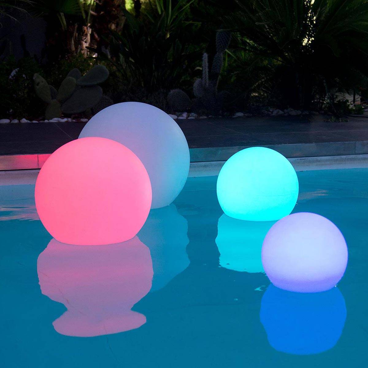 Lumisky - 2 Boules lumineuses sans fil flottantes BOBBY D30cm - Imagen 5