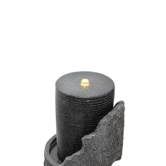 Fontaine de jardin aspect pierre en résine pour terrasse éclairage LED 100cm Gris - ComfortXL Outdoor Living - Image 6