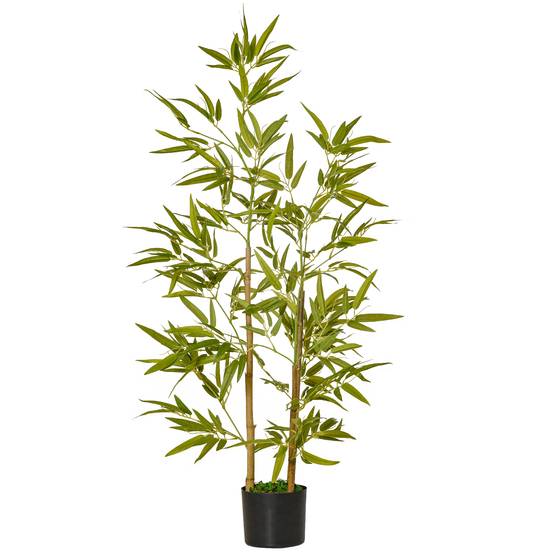 Plante artificielle 120cm en pot, 336 feuilles, bambou réaliste, int/ext - Image 1
