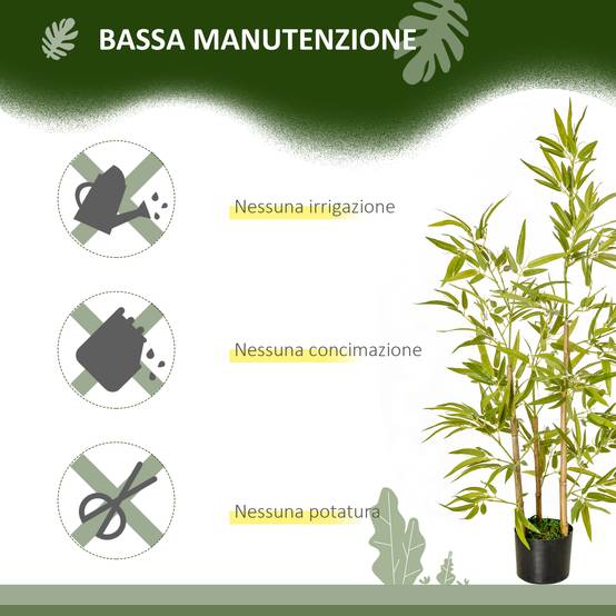Plante artificielle 120cm en pot, 336 feuilles, bambou réaliste, int/ext - Image 8