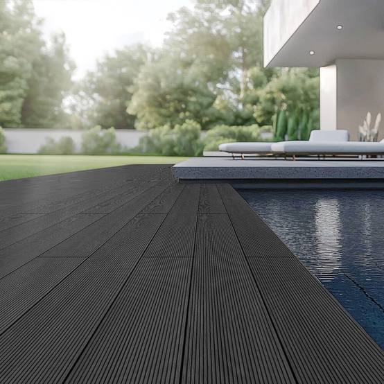 Kit complet de terrasse WPC (y compris sous-structure) HOME DELUXE SAMANA - anthracite 2m² - Image 4