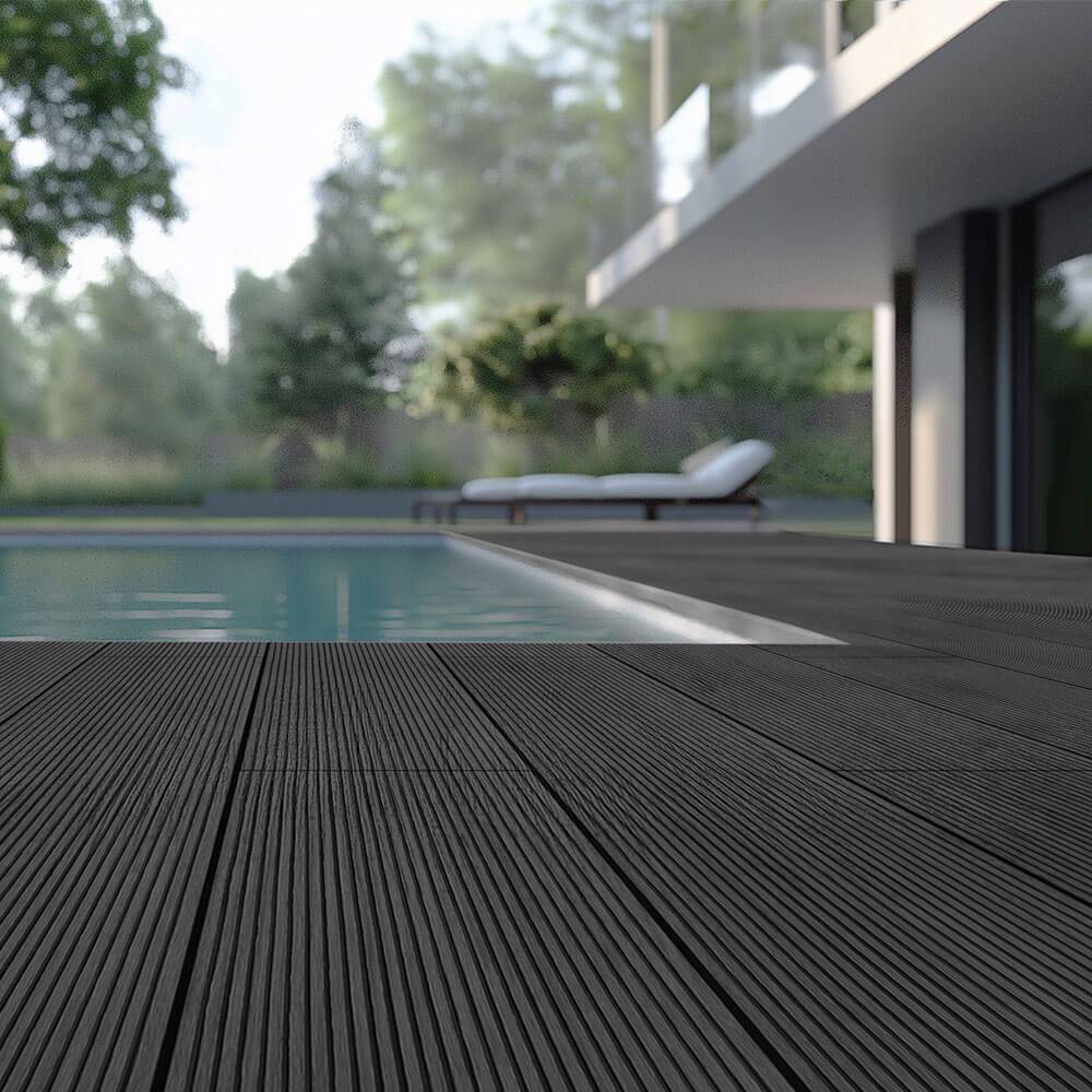 Kit complet de terrasse WPC (y compris sous-structure) HOME DELUXE SAMANA - anthracite 2m² - Image 1