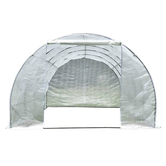 Serre tunnel 24m² PE armé 130gr/m² 10 lucarnes acier thermo laqué Green Protect - Image 4
