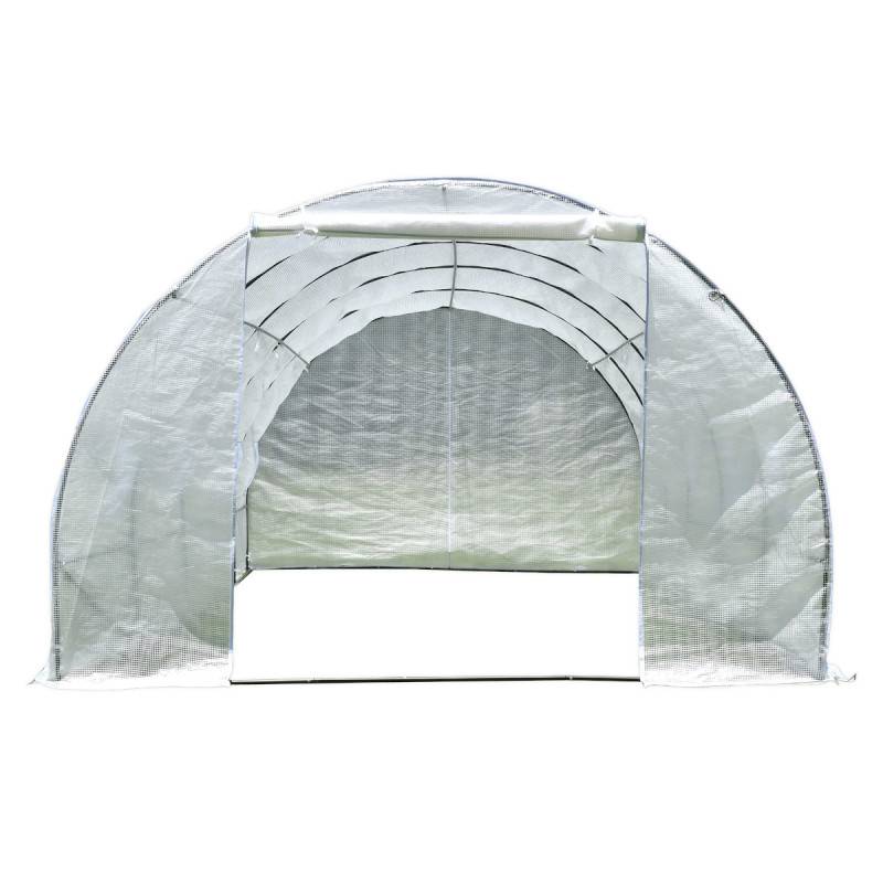 Serre tunnel 24m² PE armé 130gr/m² 10 lucarnes acier thermo laqué Green Protect - Image 4