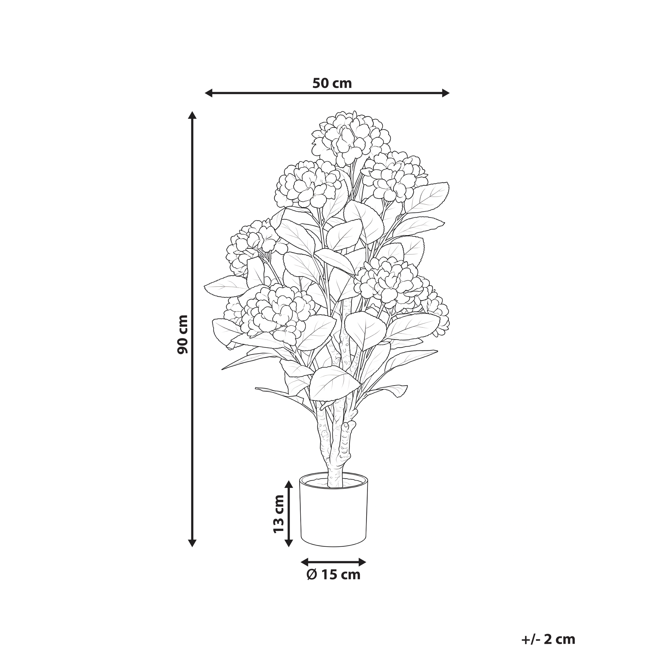 Beliani - Plante artificielle Matière synthétique Blanc HORTENSIUM - 50x50x90- Beliani - Image 3