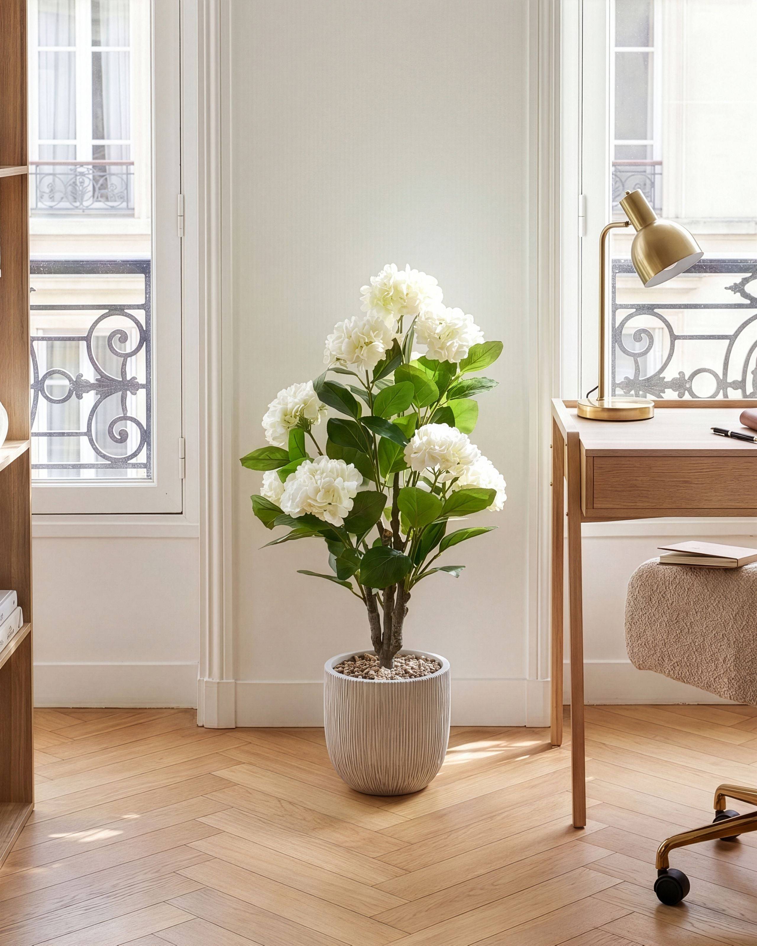 Beliani - Plante artificielle Matière synthétique Blanc HORTENSIUM - 50x50x90- Beliani - Image 1