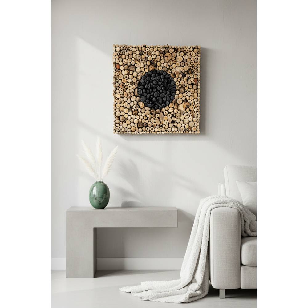 Aubry Gaspard - Décor mural en bois flotté naturel et noir - Imagen 2