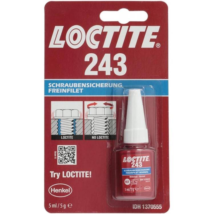 Loctite - Loctite 243, frein filet résistance normale, frein filet bleu pour blocage et ét