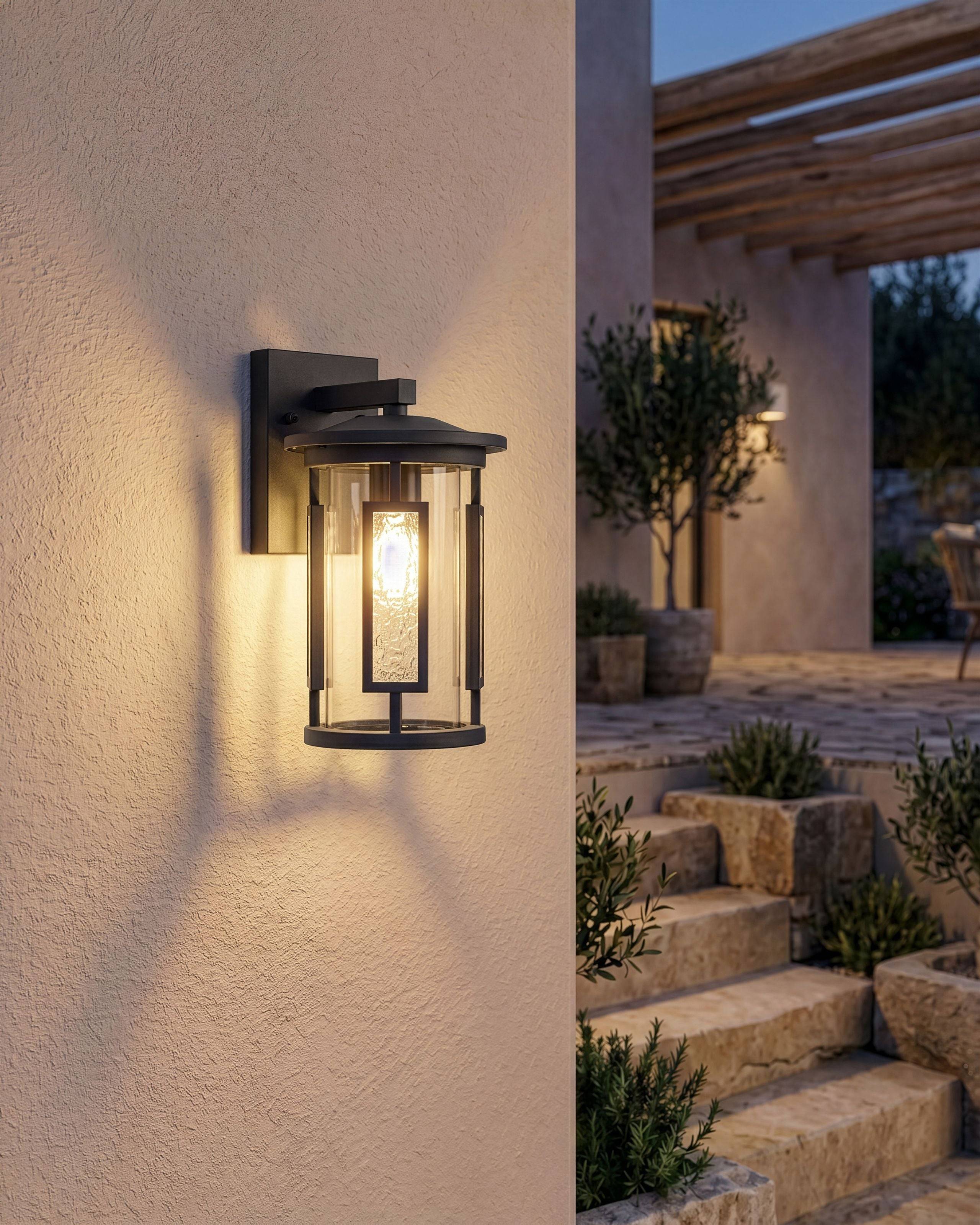 Beliani - Lampe murale pour l'extérieur Aluminium Noir VEDEA - 14x20x31- Beliani - Image 1