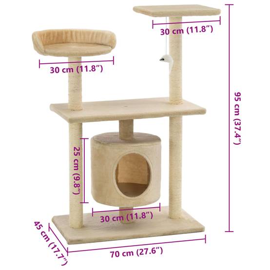 Arbre à chat Sophie-Manon Beige 60 X 35 cm - P87209B - Image 8