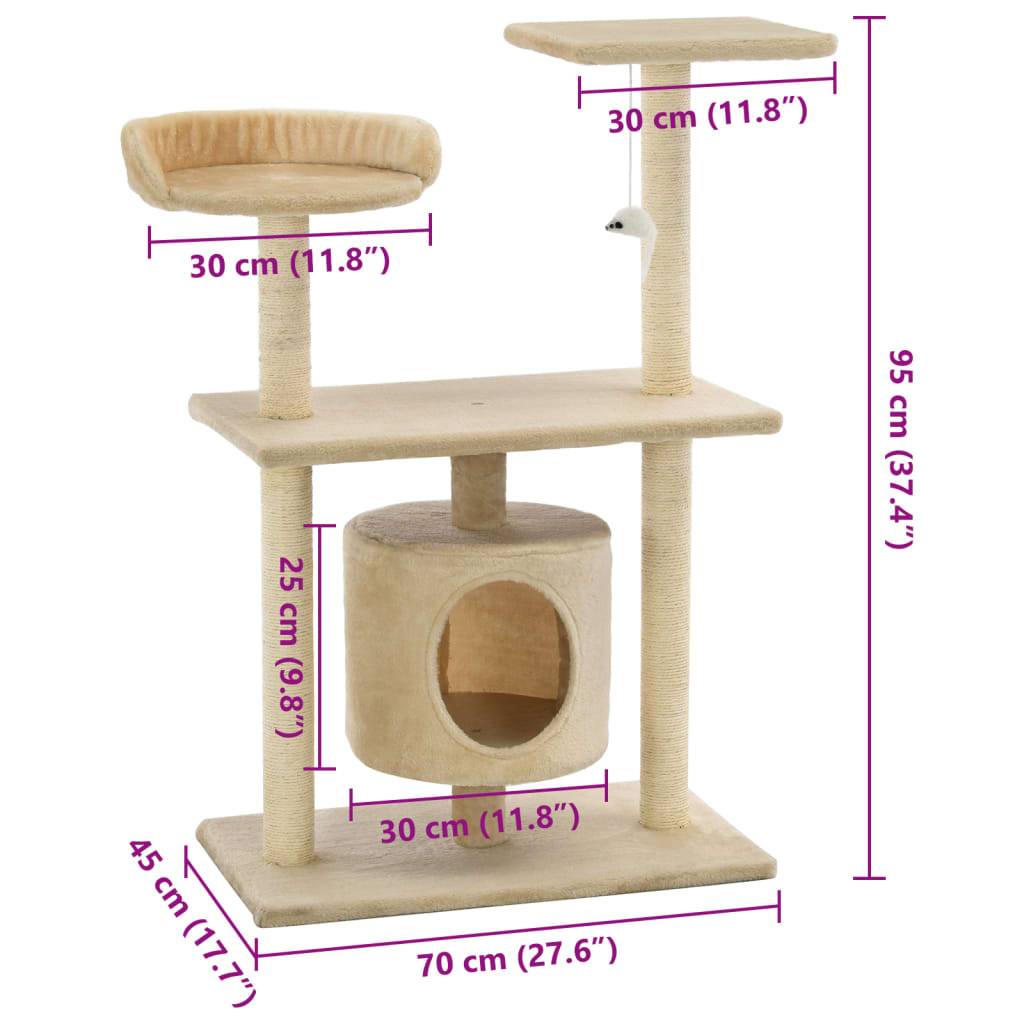 Arbre à chat  Sophie-Manon Beige  60 X 35 cm  - P87209B - Image 8