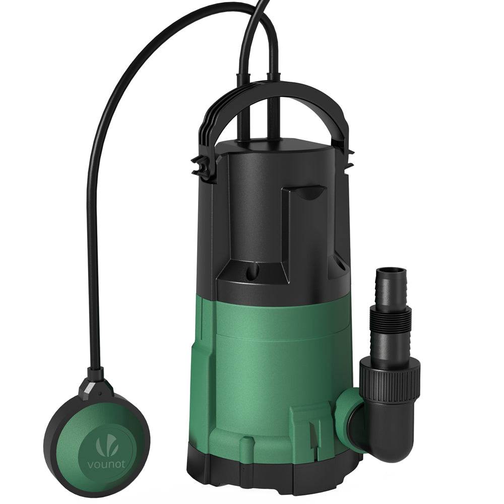 Pompe evacuation 3 en 1 pour eaux chargees 13500L/H profondeur 7m vert - Image 1