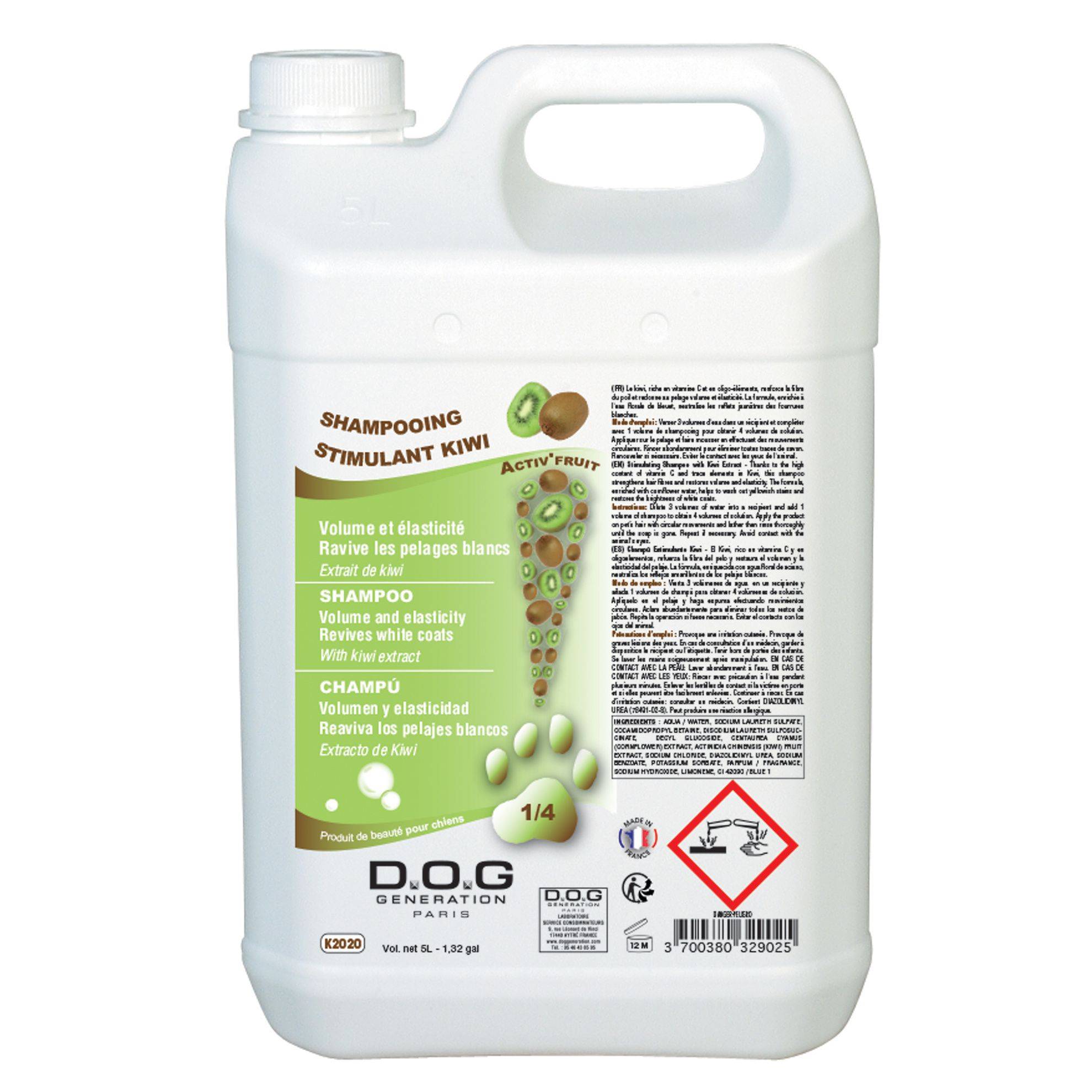 Shampoing Stimulant Kiwi Dog Generation : 5 litres DOG GENERATION