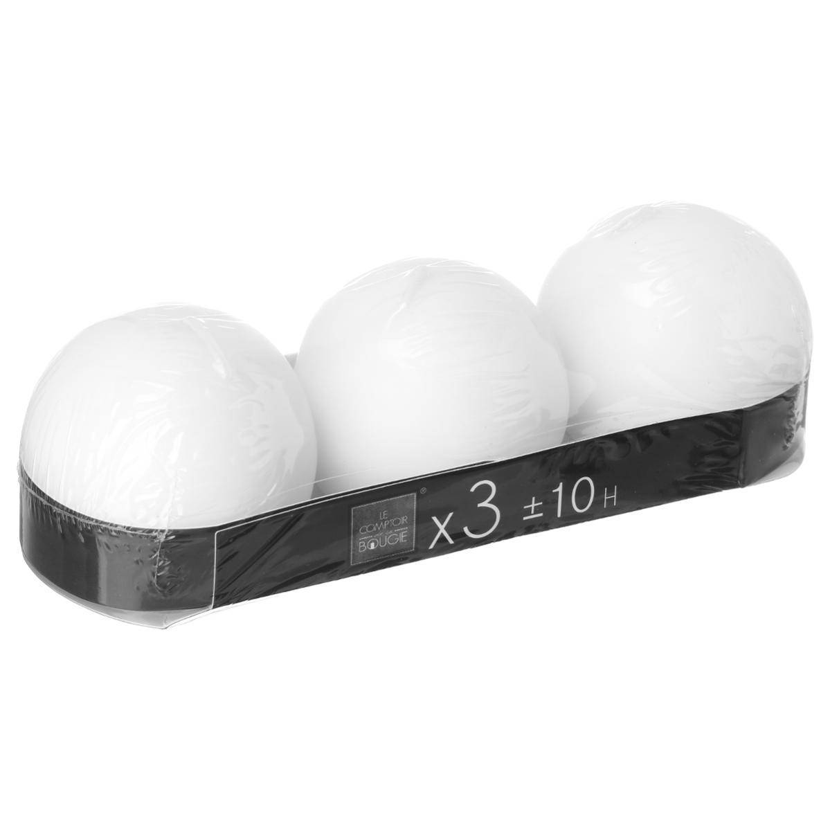 Atmosphera - Bougie boule rustique "Many" blanc 88g - Atmosphera Créateur d'intérieur - Imagen 1