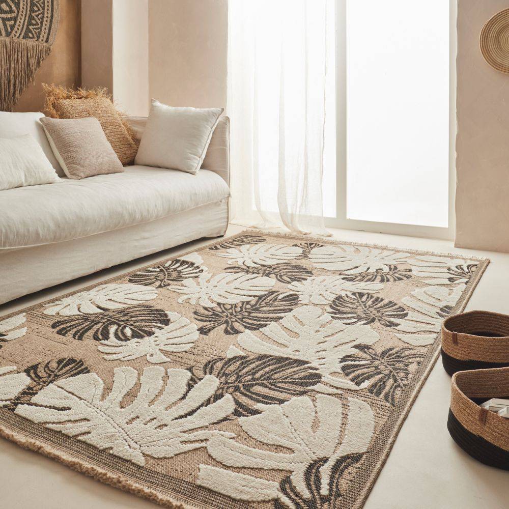 Jardindeco - Tapis intérieur extérieur aspect jute noir Tijuana 9062 noir 230 x 160 cm - Imagen 2