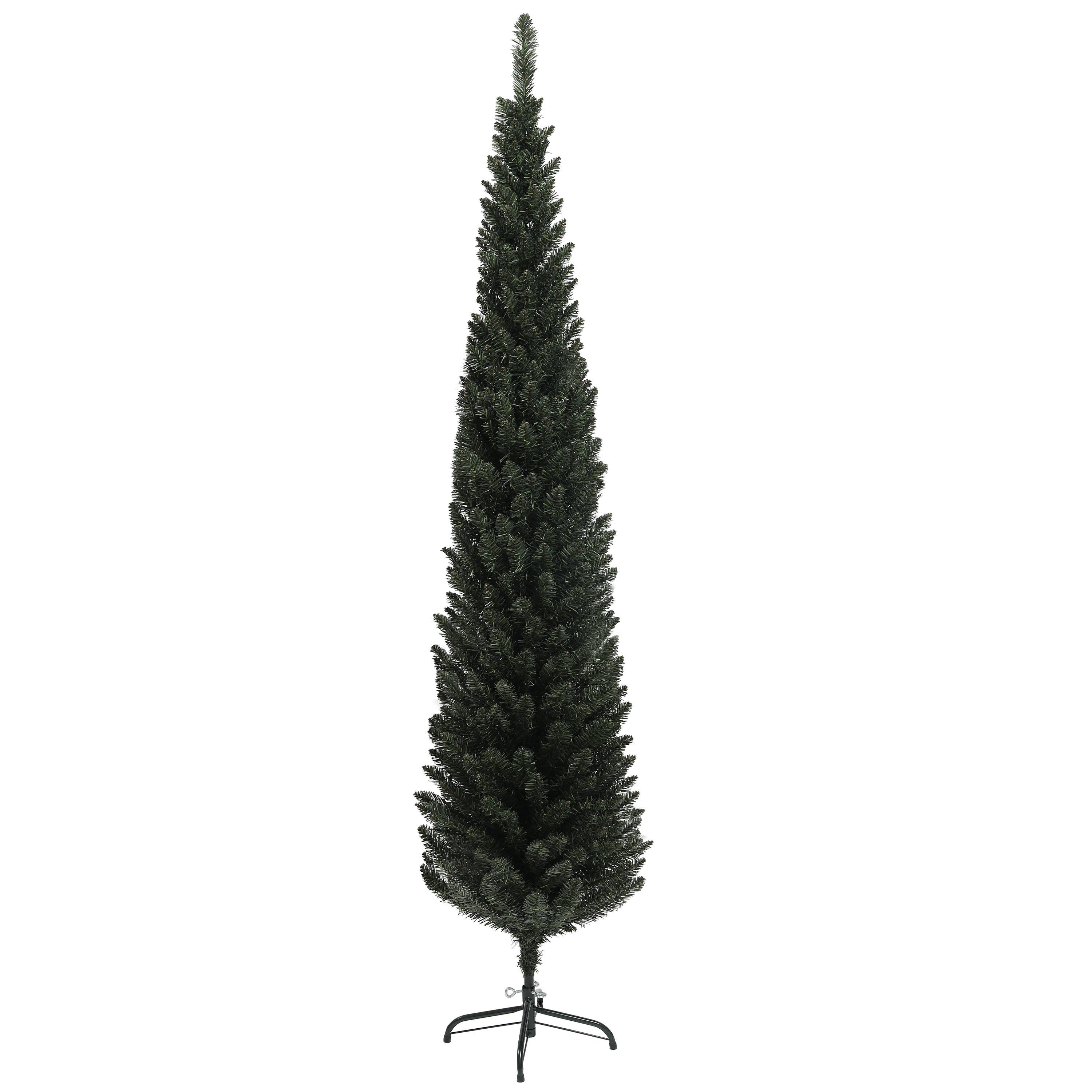Sapin de Noël artificiel, arbre de Noël, base en acier, 390 branches épines, décoration de Noël, Ø 55 x 195H cm, vert - Image 1