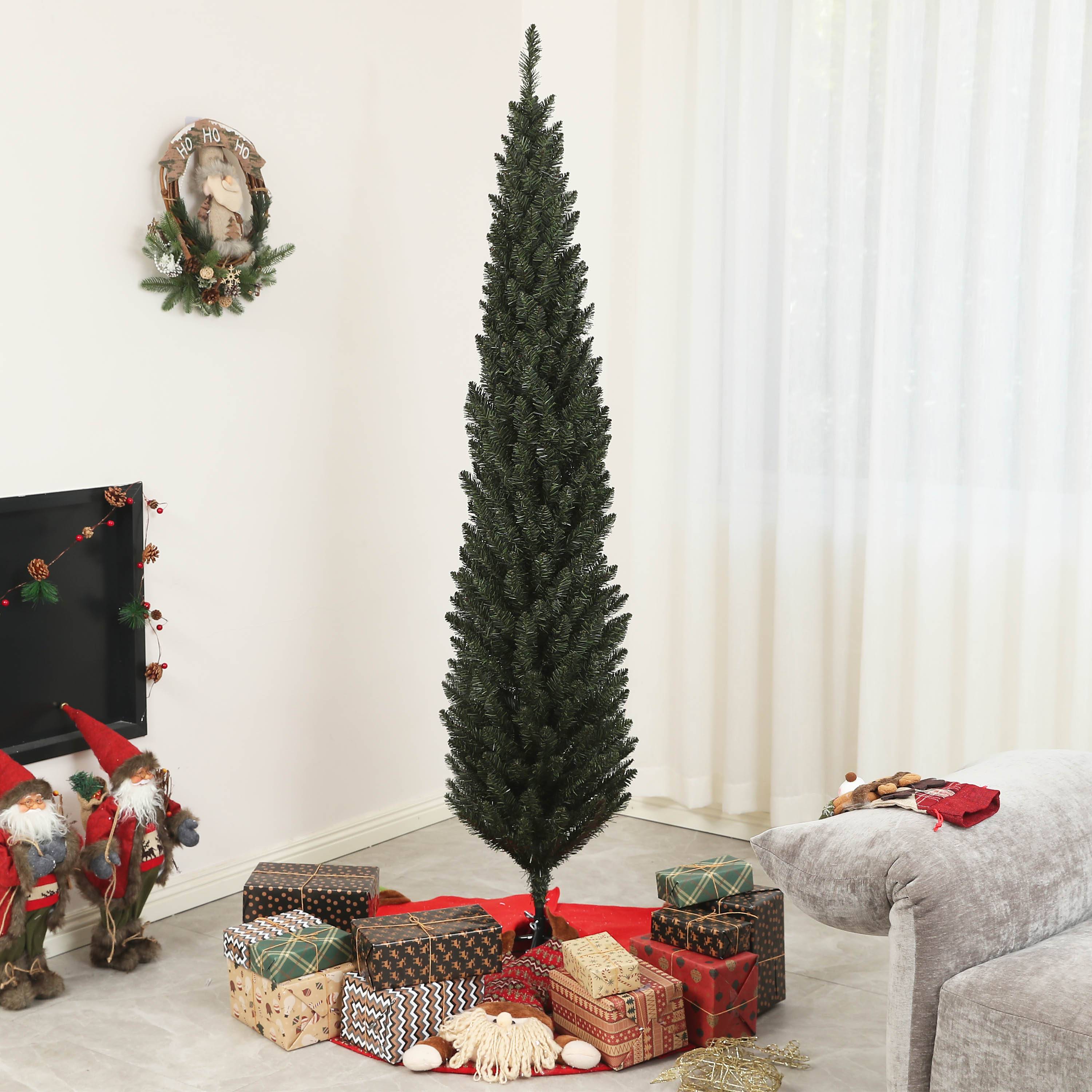 Sapin de Noël artificiel, arbre de Noël, base en acier, 390 branches épines, décoration de Noël, Ø 55 x 195H cm, vert - Image 3