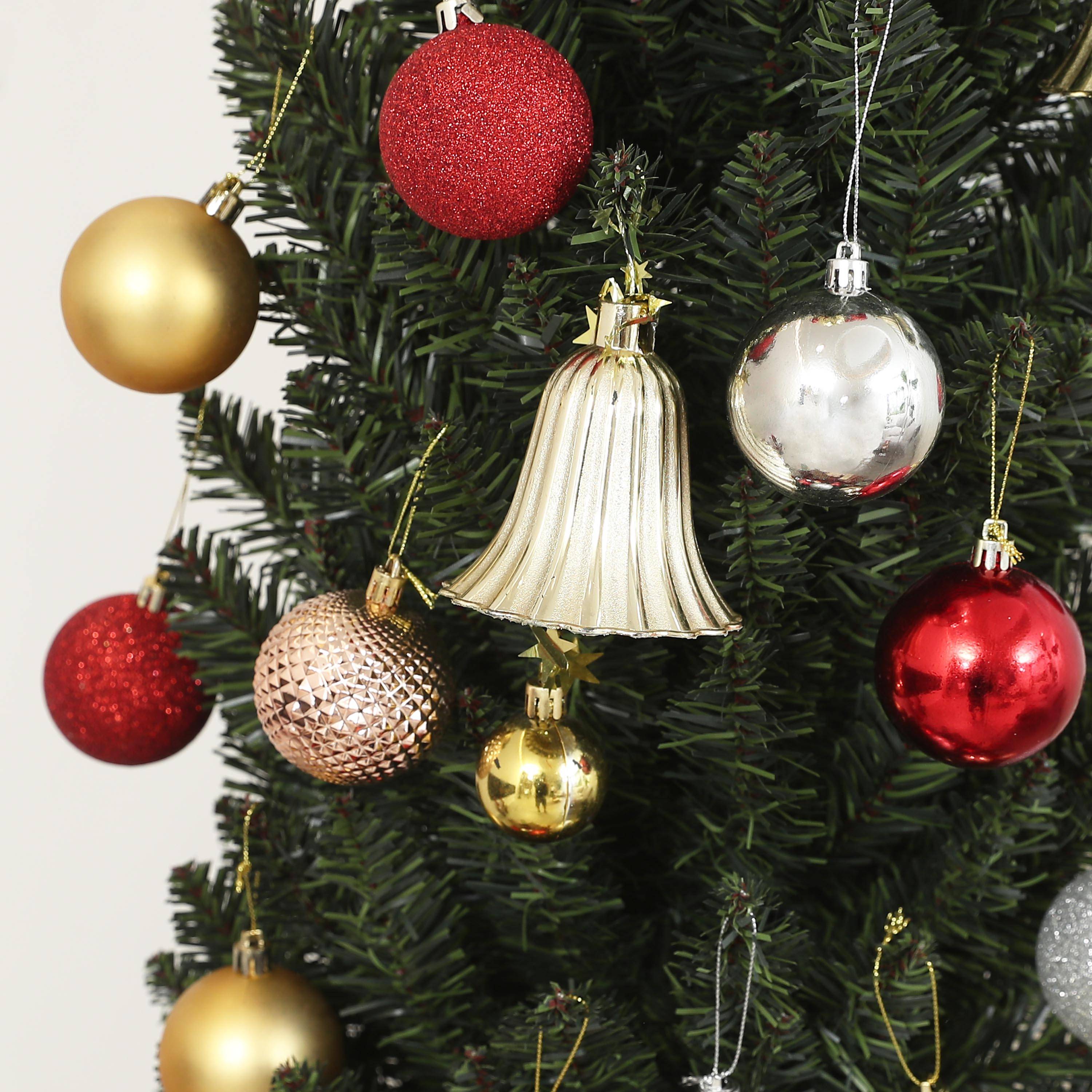 Sapin de Noël artificiel, arbre de Noël, base en acier, 390 branches épines, décoration de Noël, Ø 55 x 195H cm, vert - Image 10