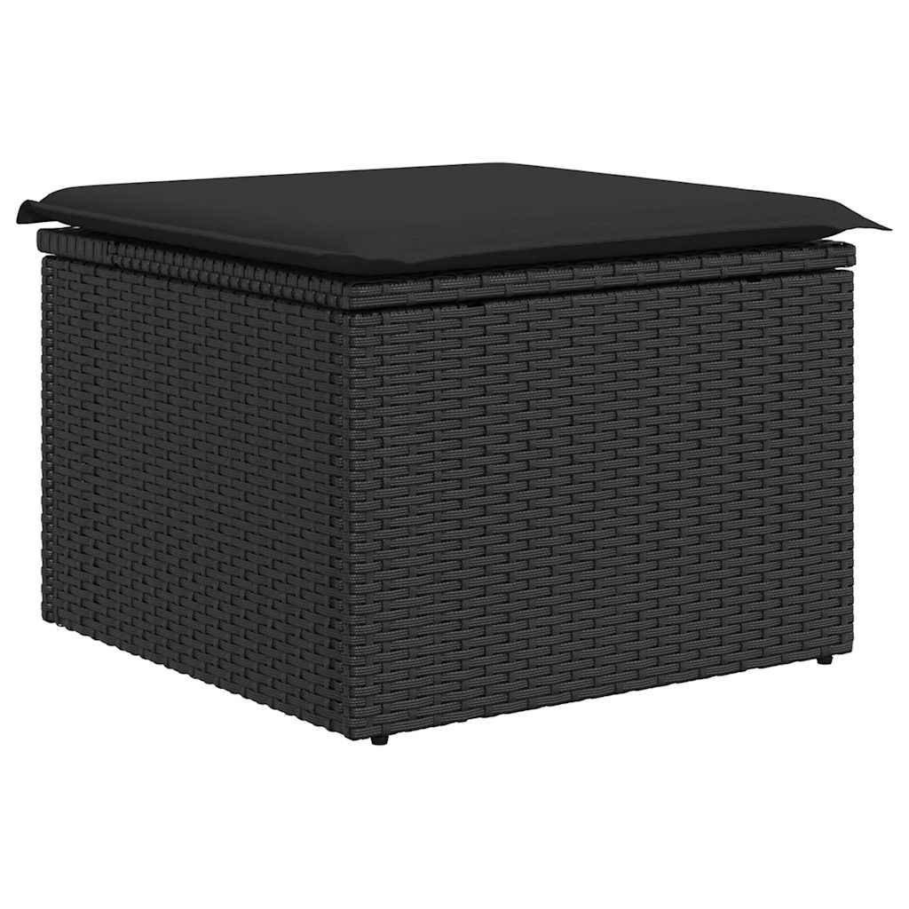 Salon de Jardin 8 Places Résine Tressée avec Table Relevable et Rangement Intégré Noir et Noir – ComfortXL Outdoor Living - Image 6