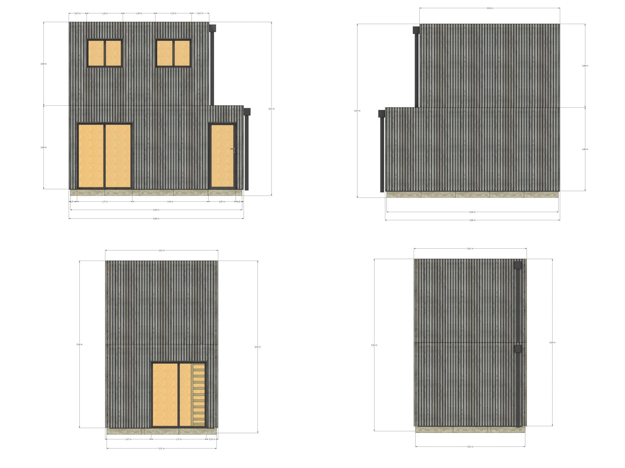 Studio de jardin RE2020 en bois 5,5 x 3,5 x 2,7 m / isolation RE2020 avec mezzanine et terrasse / menuiseries alu k-line - Image 4