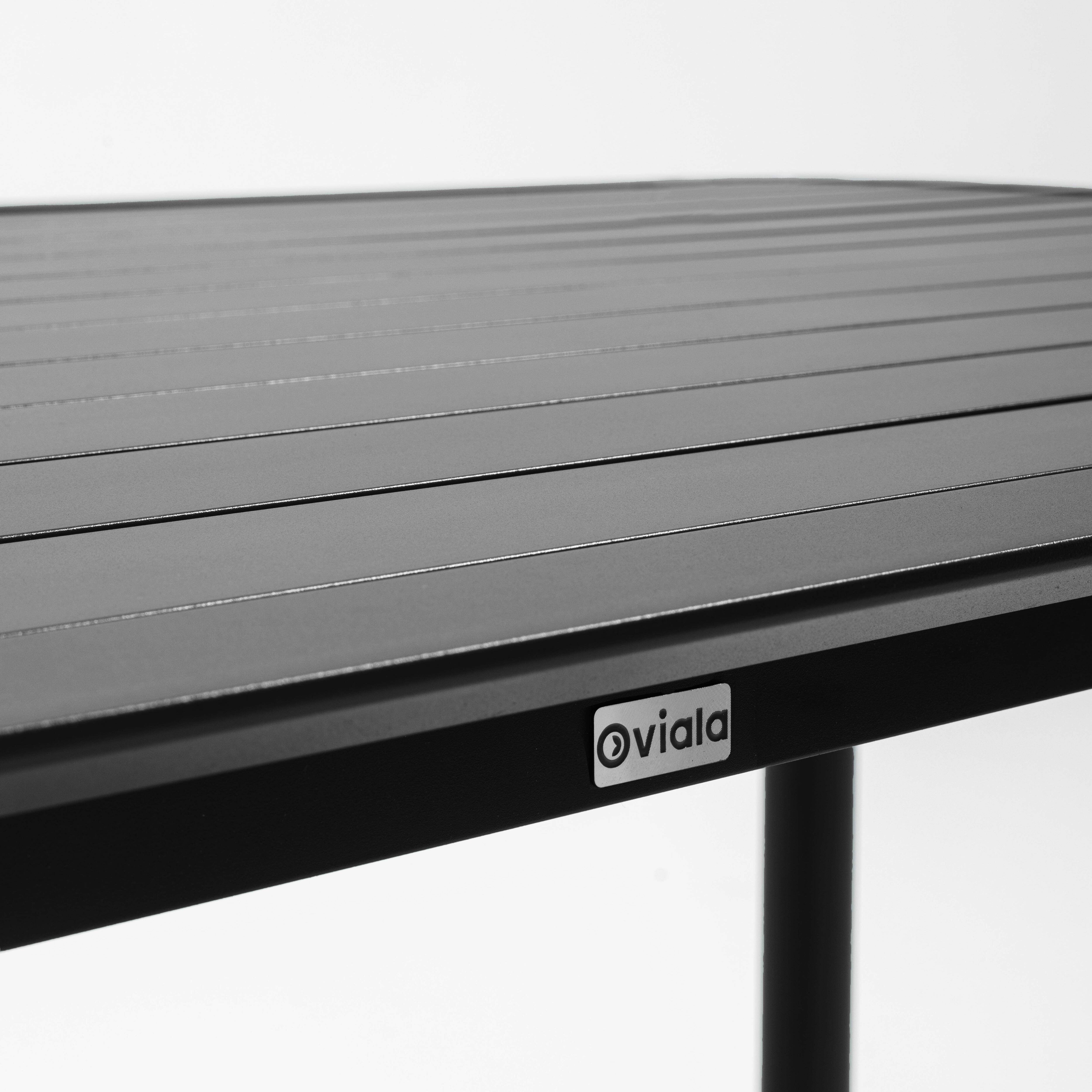 Oviala - Table de terrasse rectangulaire en aluminium noire Almada - Oviala - Image 5
