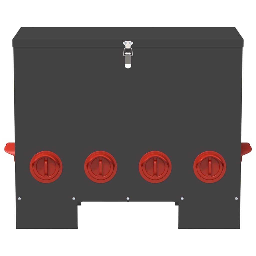 Lot de 2 Mangeoires Hautes Acier Poule 25kg Noir - ComfortXL Outdoor Living - Image 5