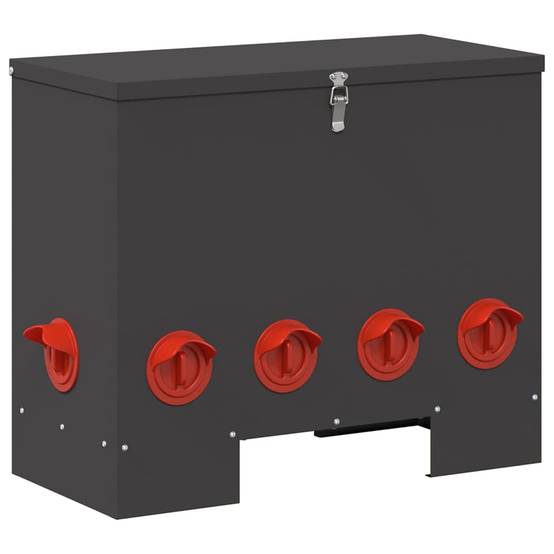 Lot de 2 Mangeoires Hautes Acier Poule 25kg Noir - ComfortXL Outdoor Living - Image 4