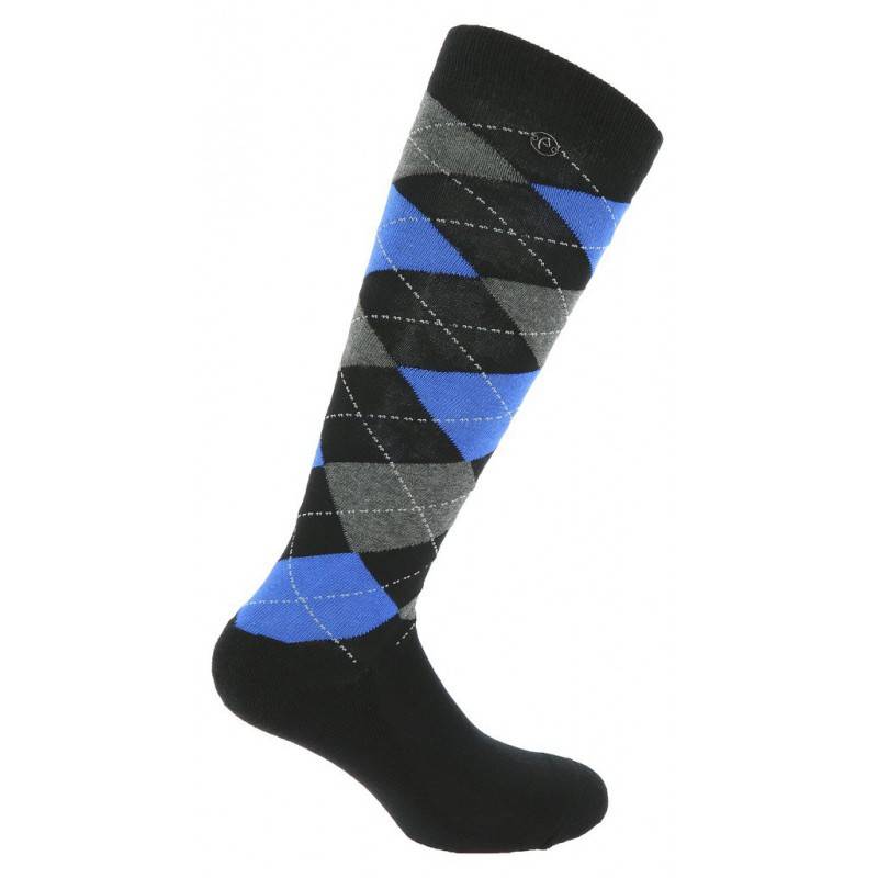 Chaussettes Equithème Argyle - Taille 39/41 - Noir Bleu