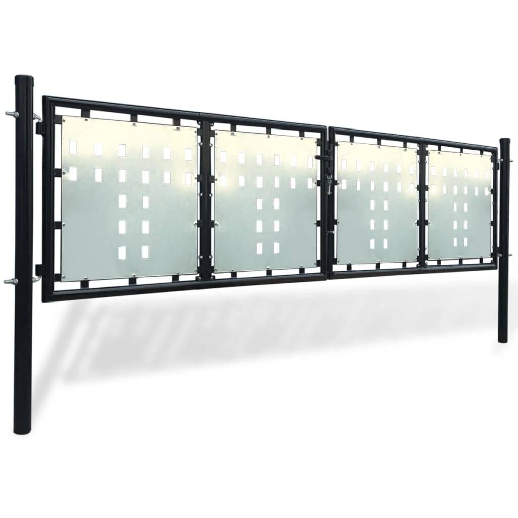 Maison Chic - Portail de jardin simple - Portillon de jardin - Portail de clôture Noir 300x150 cm - MEUBLE PRO - Image 1