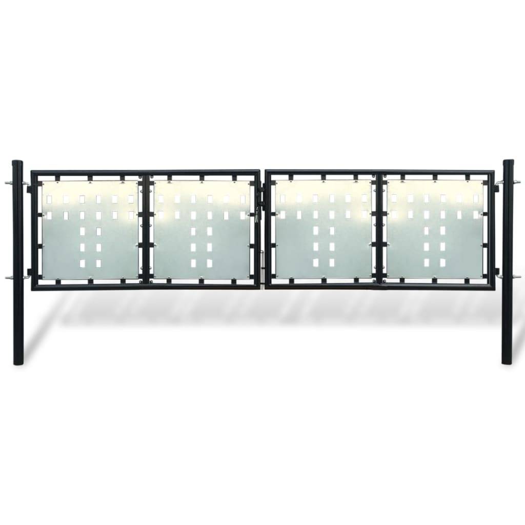 Maison Chic - Portail de jardin simple - Portillon de jardin - Portail de clôture Noir 300x150 cm - MEUBLE PRO - Image 2