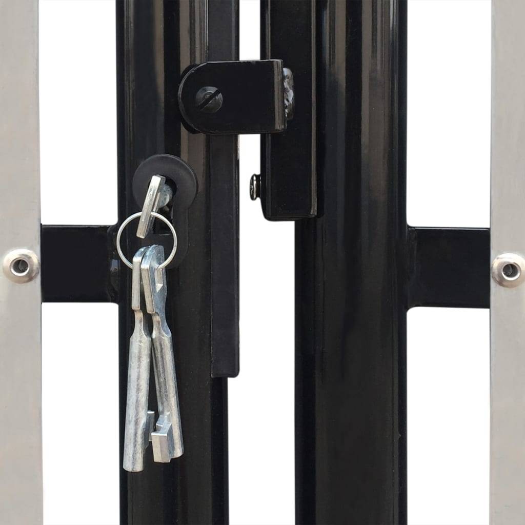 Maison Chic - Portail de jardin simple - Portillon de jardin - Portail de clôture Noir 300x150 cm - MEUBLE PRO - Image 4