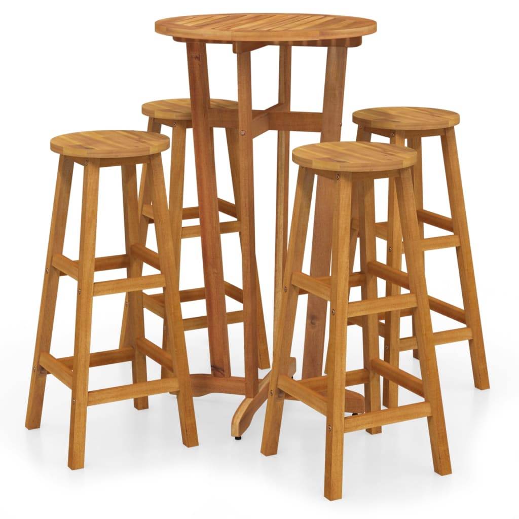 Maison Chic - Ensemble de 5 pcs bar de jardin - Mobilier d'extérieur - Mobilier de jardin bois d'acacia solide-JU2153 - Image 1
