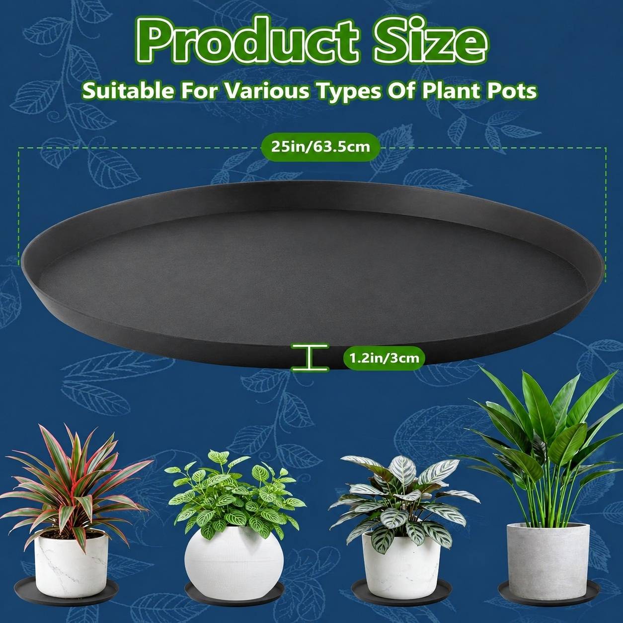 Soucpes de Plantes en Silicone Rondes Grand Format pour Pots Intérieur Extérieur - Image 2