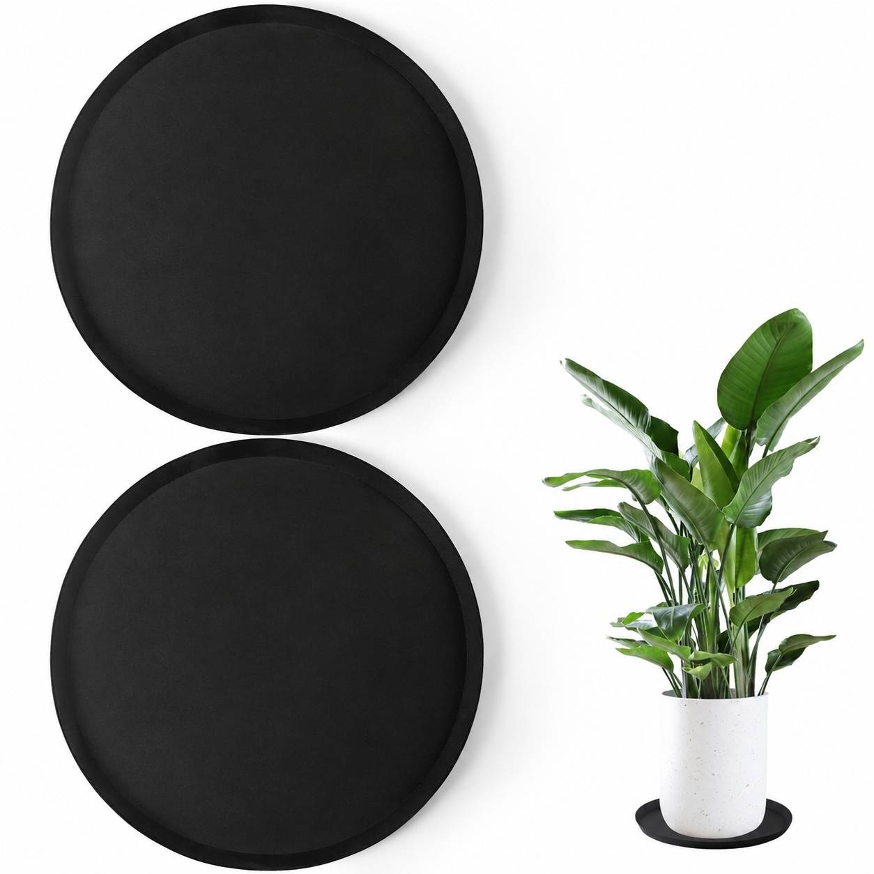 Soucpes de Plantes en Silicone Rondes Grand Format pour Pots Intérieur Extérieur - Image 1