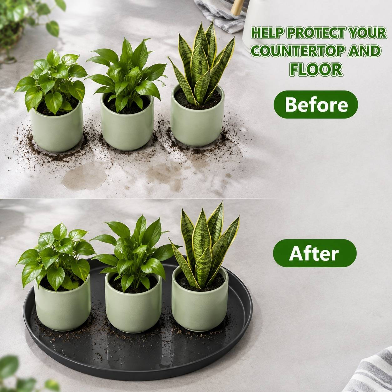Soucpes de Plantes en Silicone Rondes Grand Format pour Pots Intérieur Extérieur - Image 5