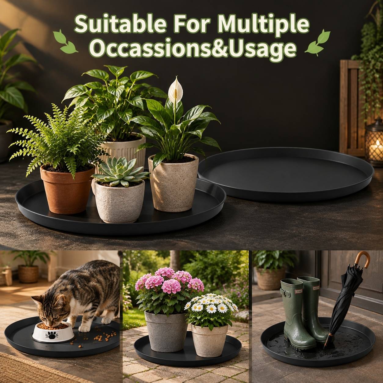 Soucpes de Plantes en Silicone Rondes Grand Format pour Pots Intérieur Extérieur - Image 6