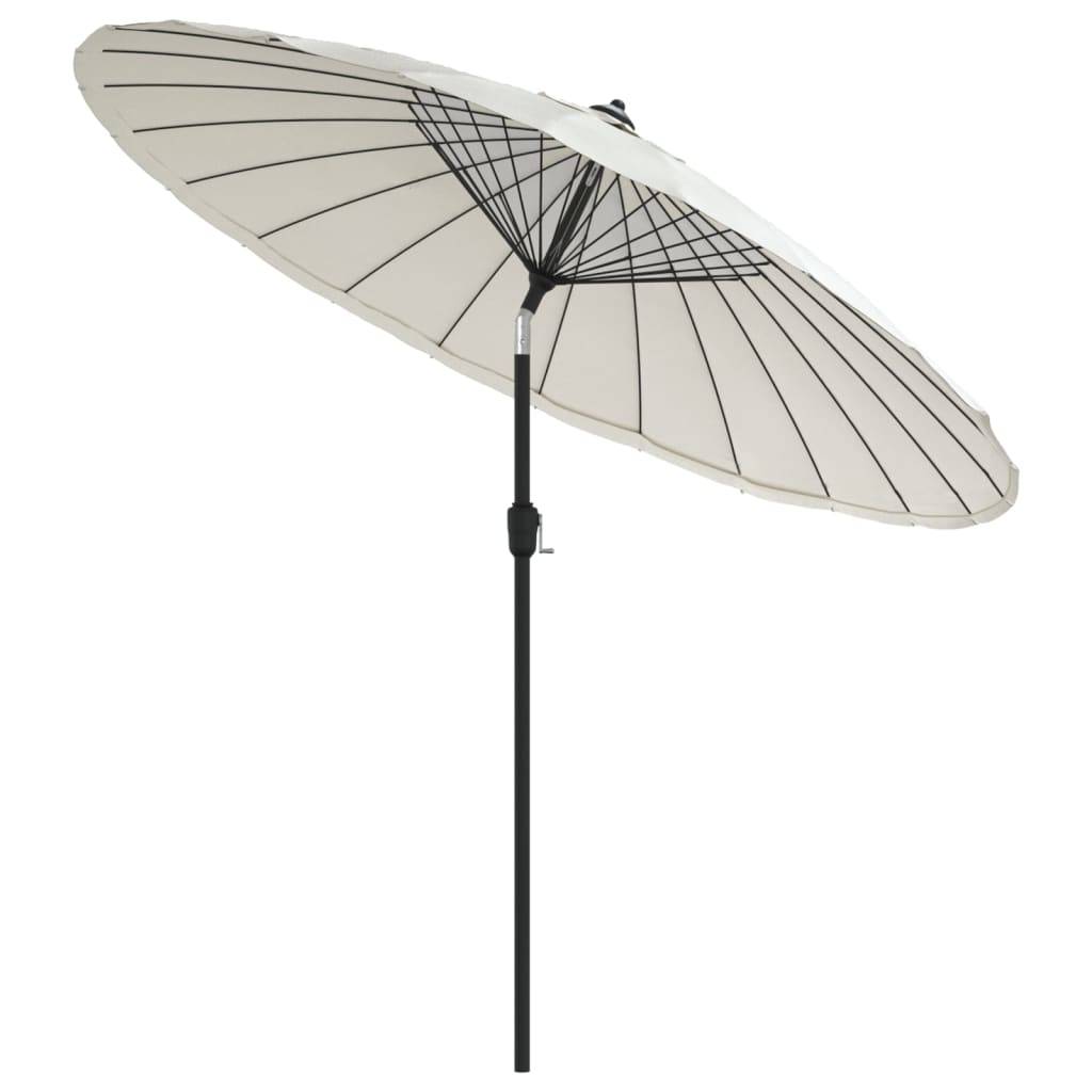 Helloshop26 - Parasol d'extérieur et mât avec aluminium 270 cm blanc sable - Imagen 2