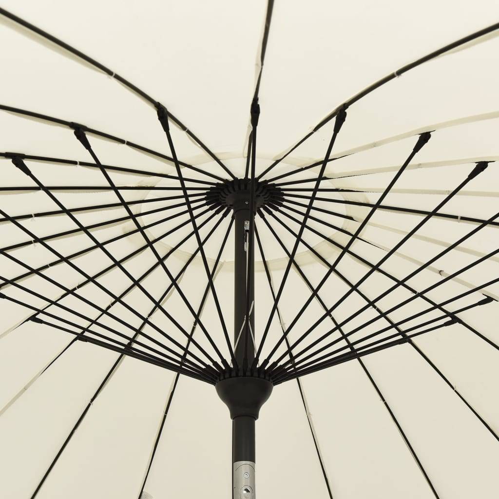 Helloshop26 - Parasol d'extérieur et mât avec aluminium 270 cm blanc sable - Imagen 4