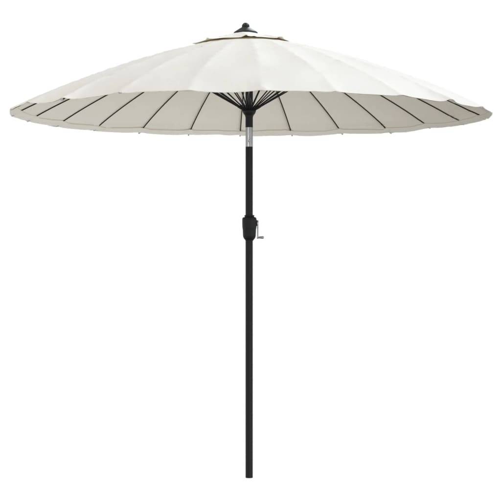 Helloshop26 - Parasol d'extérieur et mât avec aluminium 270 cm blanc sable - Imagen 1