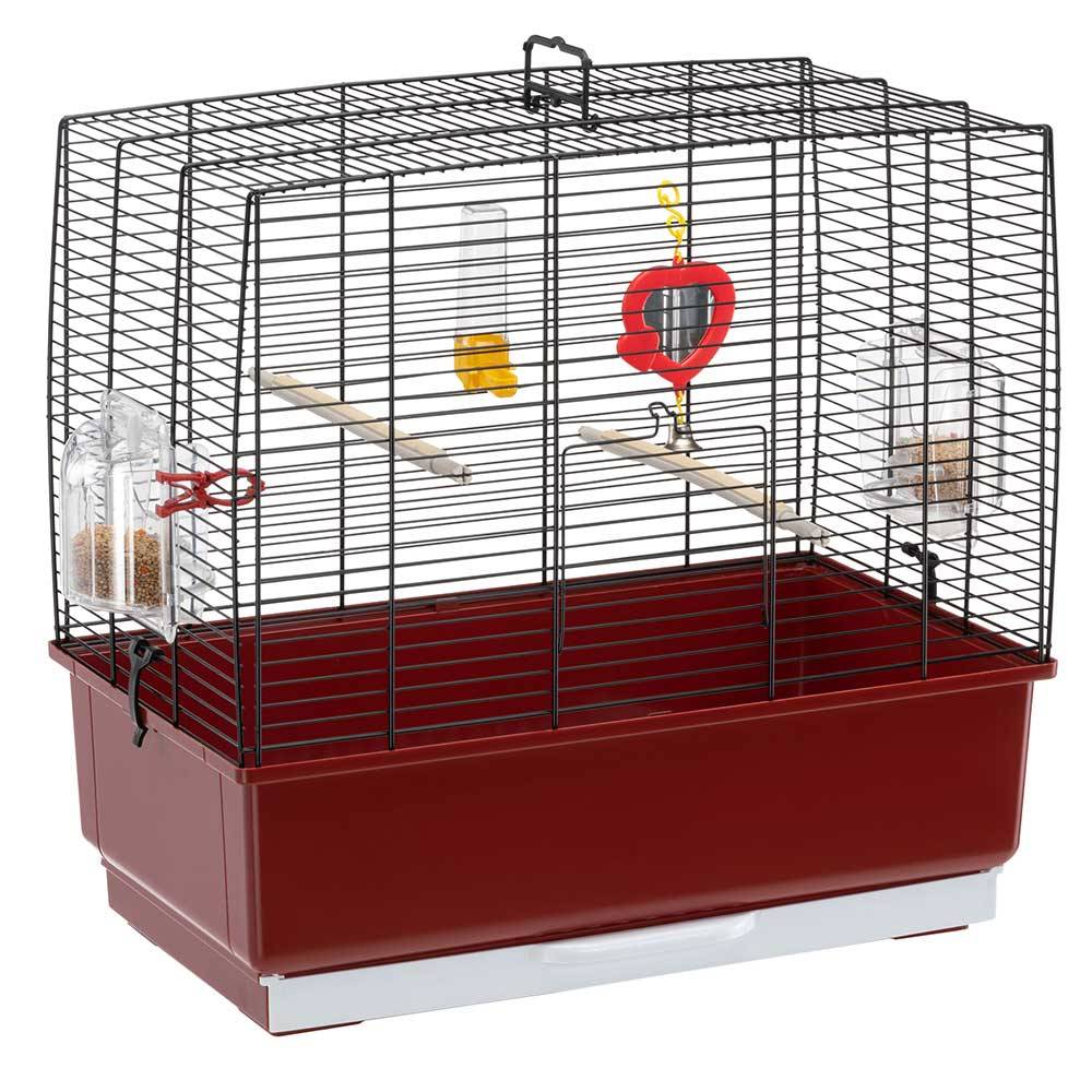 Ferplast - Ferplast Cage rectangulaire pour oiseaux exotiques et canaris REKORD 3, livrée avec accessoires et mangeoire tournante, métal robuste vernis blanche